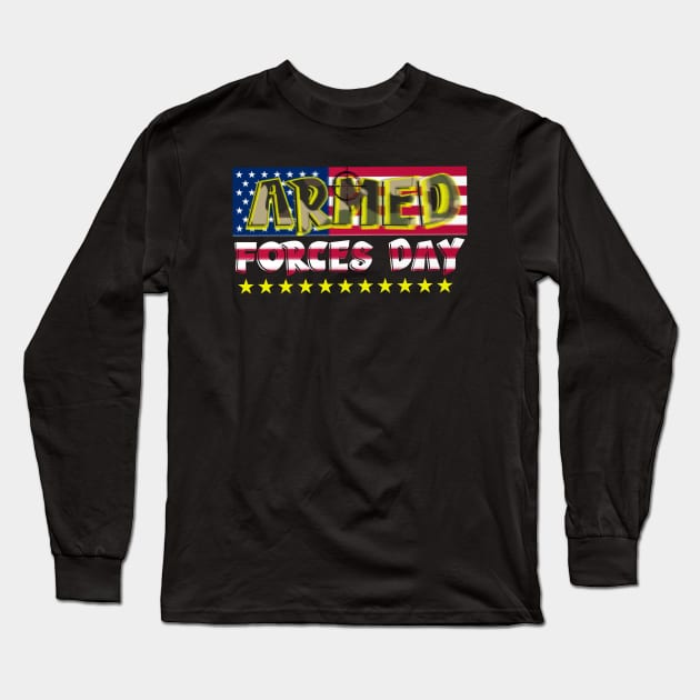 Armed Forces Day Design Long Sleeve T-Shirt by Proway Design